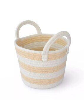 Target Woven Rope Basket Tan Cream 2 Handles Storage Home Decor Kids Nursery